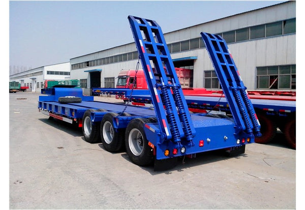 HBS Semi-Trailer Tri-Axle Low Bed Trailer with Loading Ramps, 60 Tonne Capacity (Loboy)