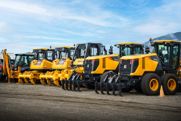 Line up of heavy machinery