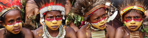 PNG children dressed in cultural attire